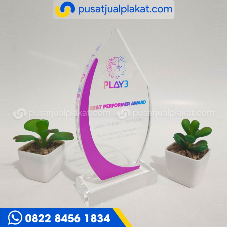 Plakat Akrilik Model Daun Variasi Warna Unik