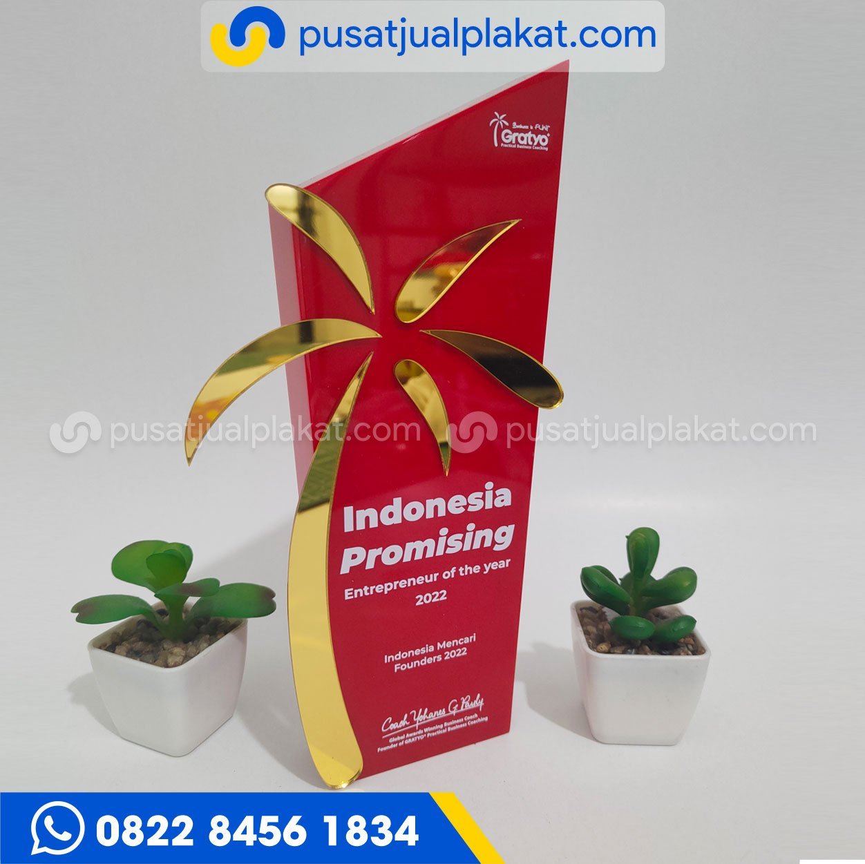 Plakat Resin Kombinasi Akrilik Gold