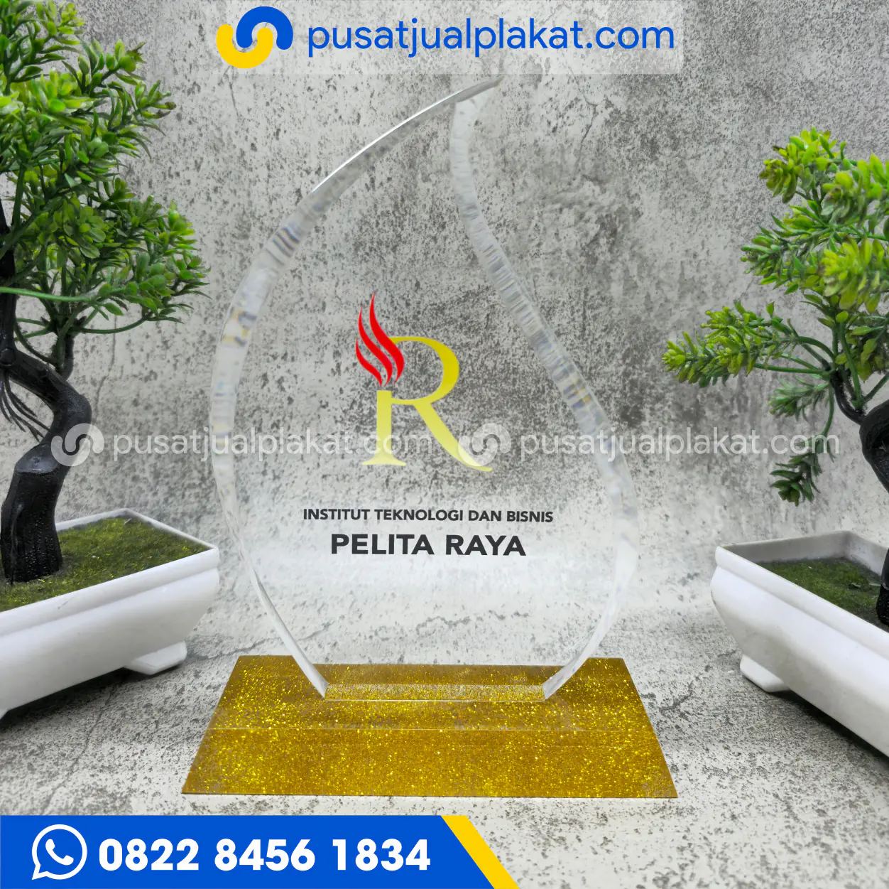 Plakat Daun Akrilik Kaki Resin Glitter Gold