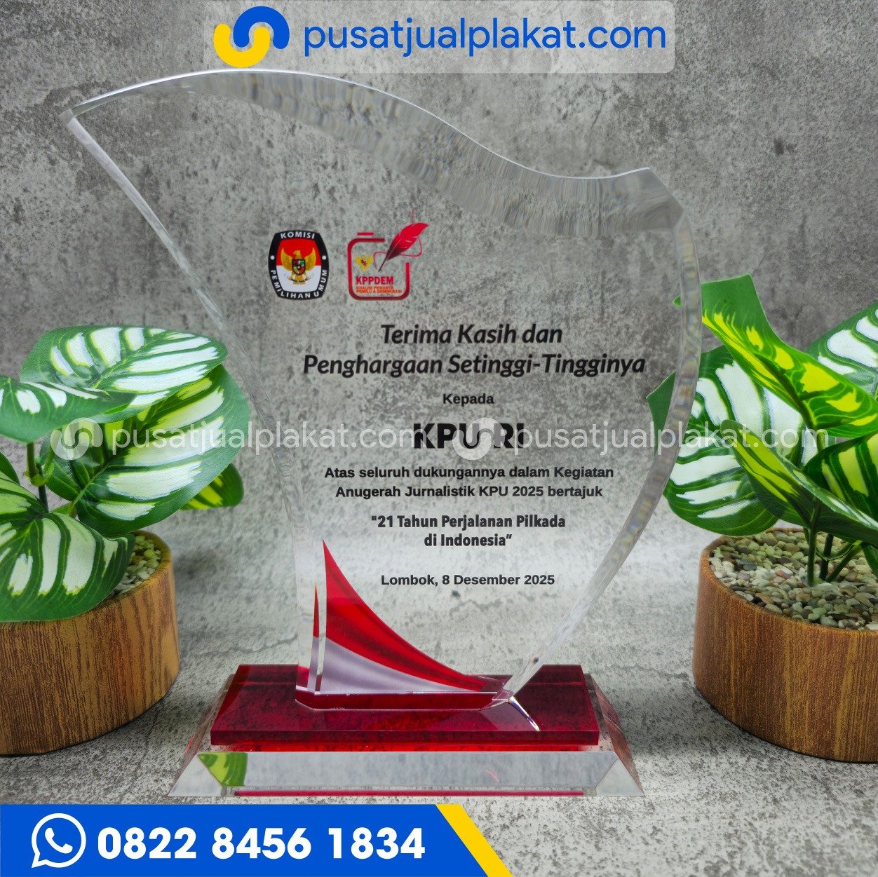 Jual Plakat KPU Custom Akrilik Premium dan Profesional
