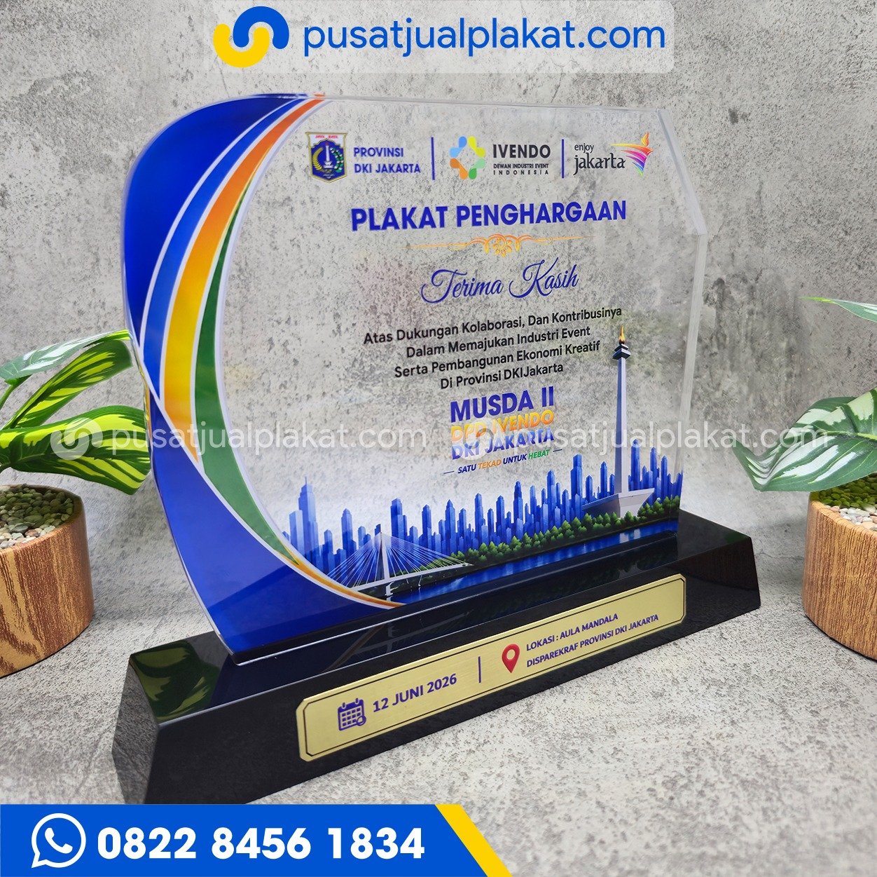 Jual Plakat Penghargaan Provinsi DKI Jakarta Custom Eksklusif