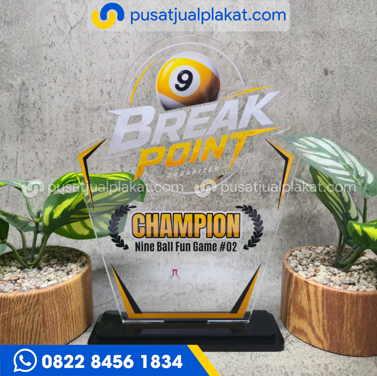 Jual Plakat Billiard Champion Custom Profesional dan Eksklusif