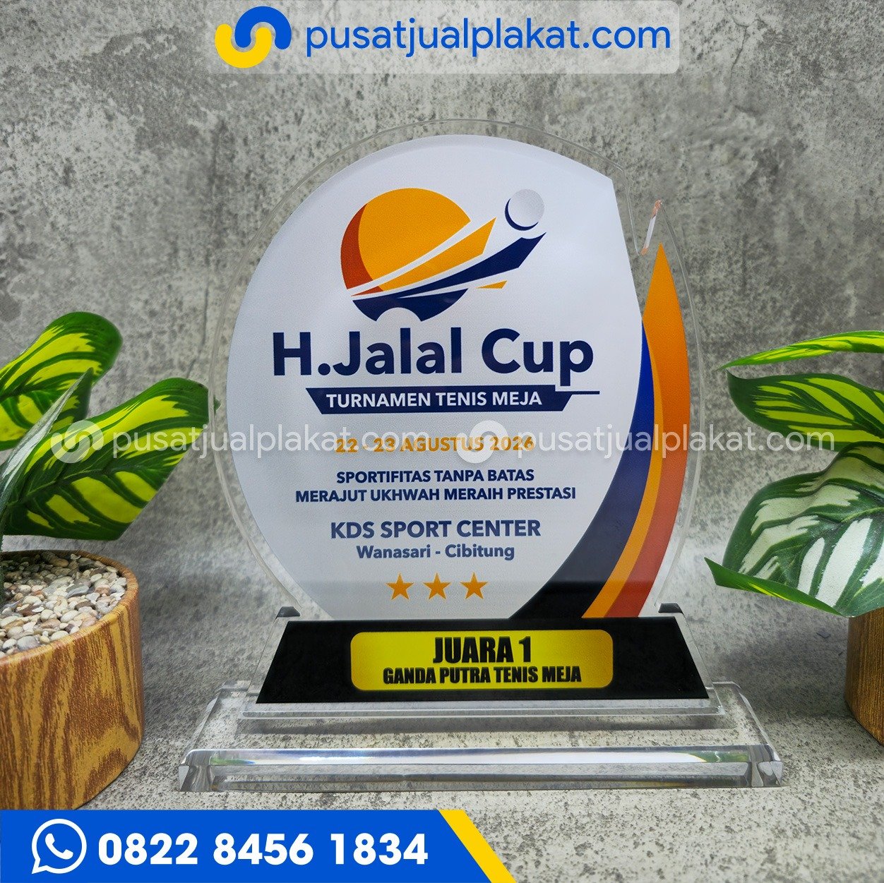 Jual Plakat Akrilik Tenis Meja Custom Profesional dan Eksklusif