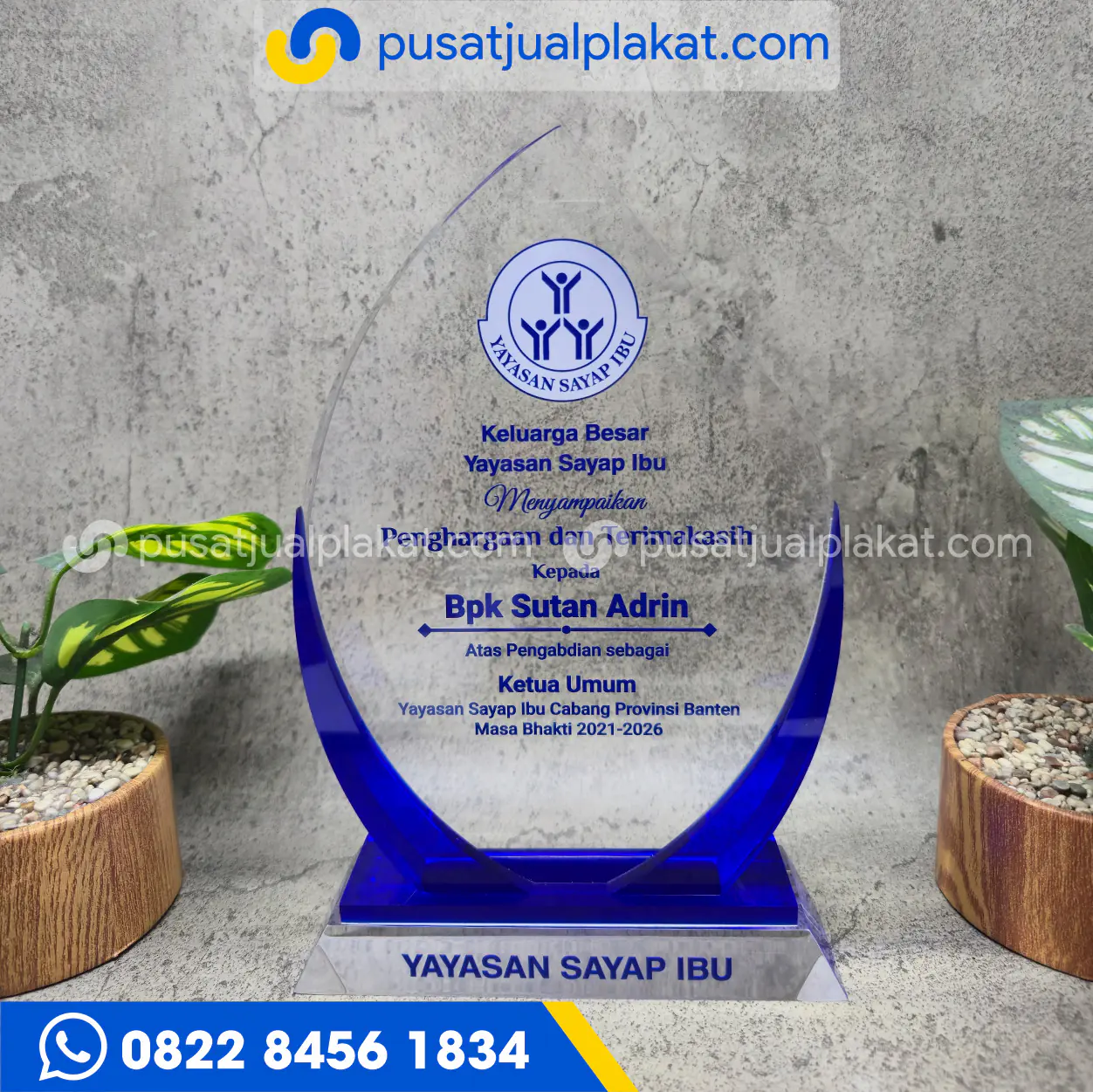 Jual Plakat Yayasan Sayap Ibu Akrilik Custom Profesional dan Eksklusif