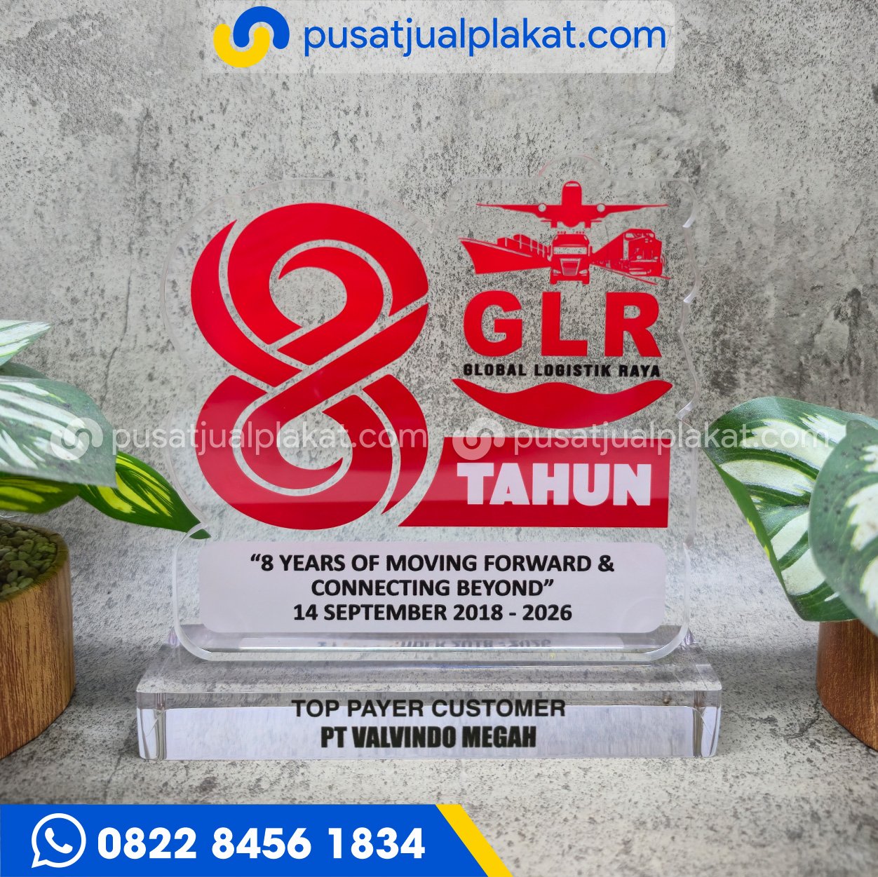 Jual Plakat Ulang Tahun Perusahaan GLR Custom Profesional dan Eksklusif